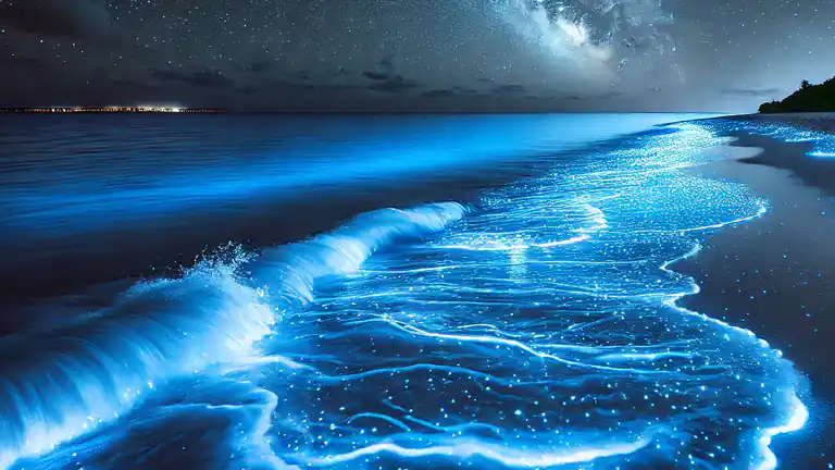 Il Mare di Stelle Raro Fenomeno della Bioluminescenza su Isola di Vaadhoo
