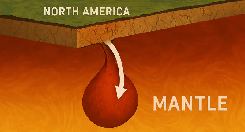 Il Nord America sta sprofondando nel mantello terrestre