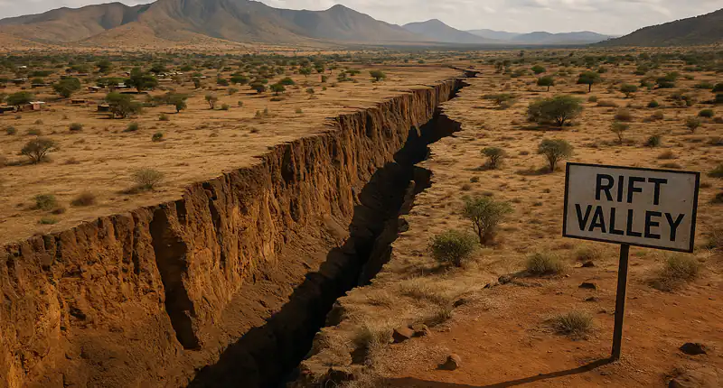 Africa si sta dividendo visibile la frattura che porterà alla nascita di un nuovo oceano