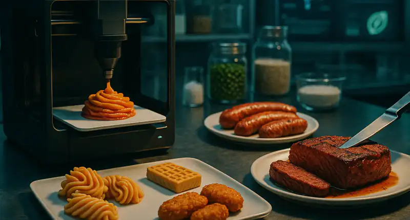 Cibo del Futuro Stampa 3D Alimenti e Carne Vegetale Avanzata