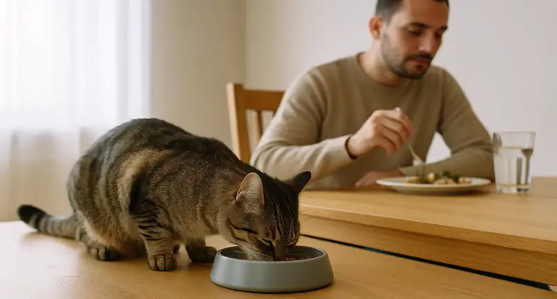 Il tenero motivo per cui il tuo gatto vuole mangiare solo se sei con lui