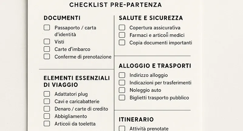 Cosa Controllare Prima di Partire