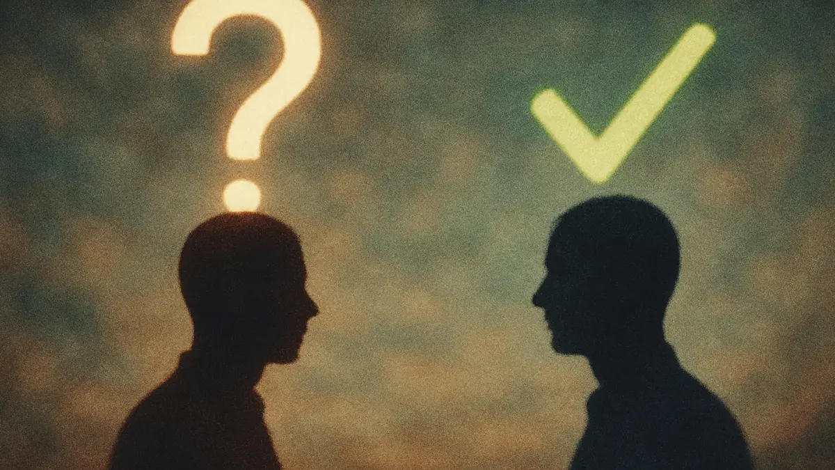 Due sagome di persone in conversazione