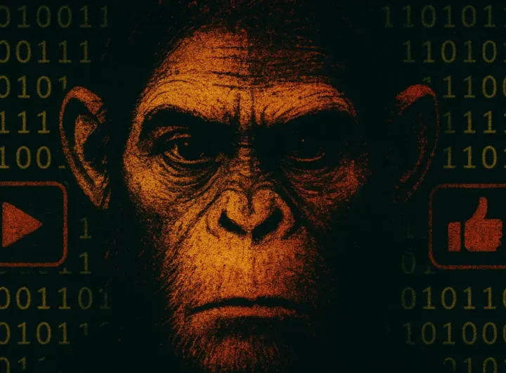 Illustrazione digitale che rappresenta una figura stilizzata di Bigfoot