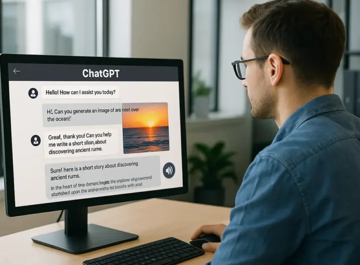 Interfaccia utente di ChatGPT in funzione