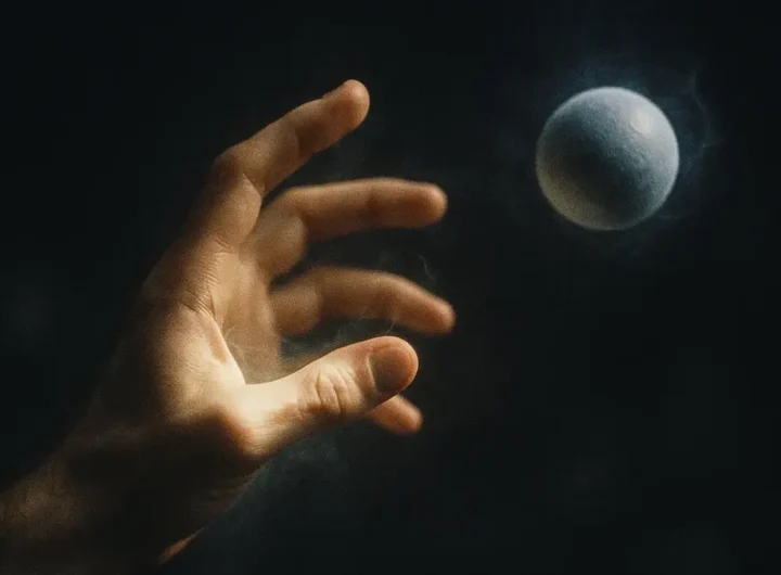 Mano stilizzata che emana onde di energia verso un oggetto che levita