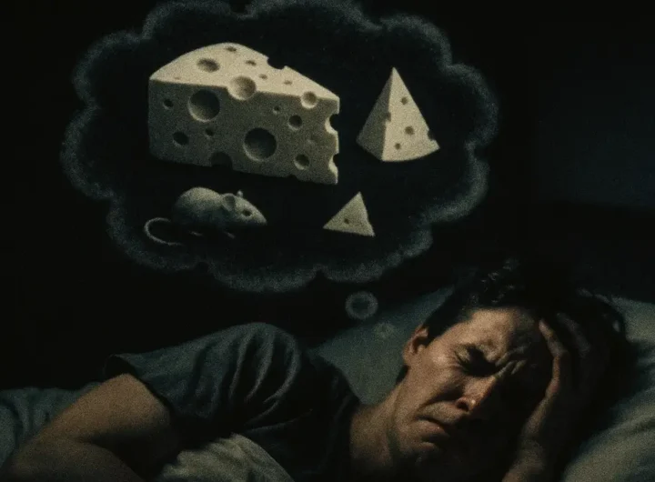 Persona che dorme agitata dopo aver mangiato formaggio