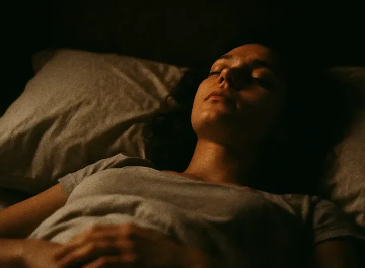 Persona che dorme supina su un letto