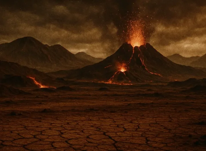 Rappresentazione artistica della Terra durante il Permiano-Triassico