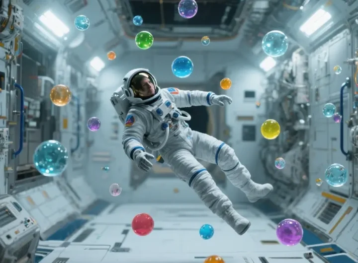 Un astronauta all'interno della Stazione Spaziale Internazionale