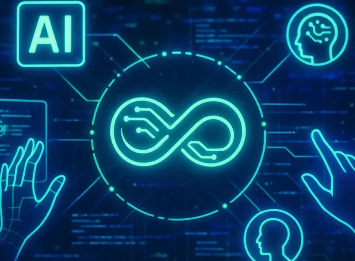 Un collage digitale che rappresenta diverse interfacce di intelligenza artificiale