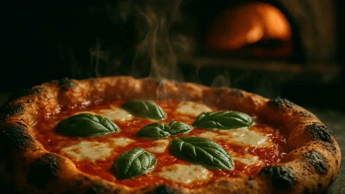Un primo piano di una pizza Margherita tradizionale