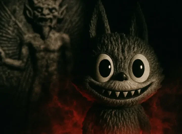 Una bambola Labubu con il suo sorriso caratteristico