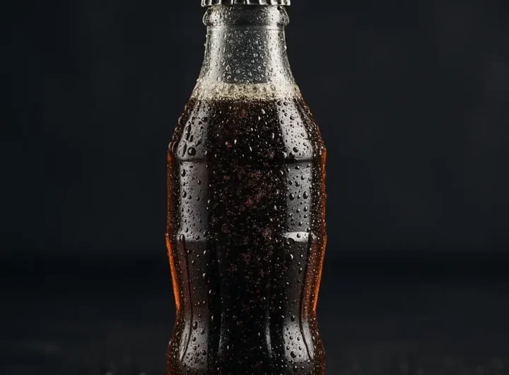 Una bottiglia di Coca-Cola classica in primo piano