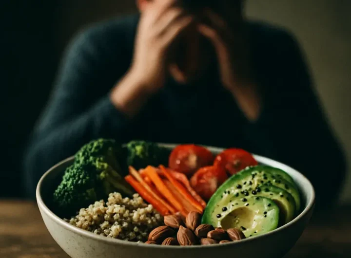 Una ciotola di cibo sano e colorato, come una buddha bowl con verdure fresche