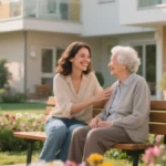 Una giovane donna sorridente