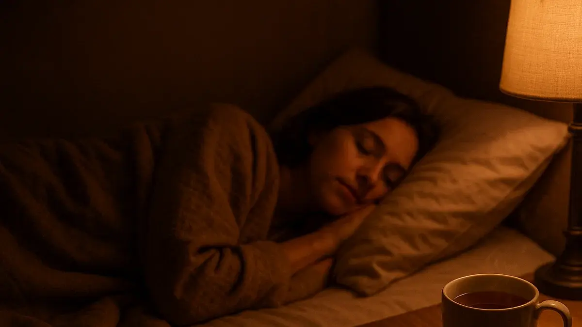 Una persona addormentata serenamente nel letto