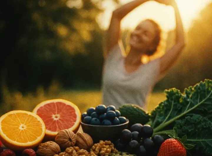 Una persona sorridente e piena di energia mentre fa stretching