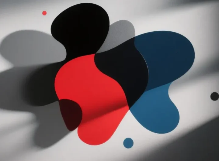 Una tavolozza di colori primari e secondari disposti in modo artistico