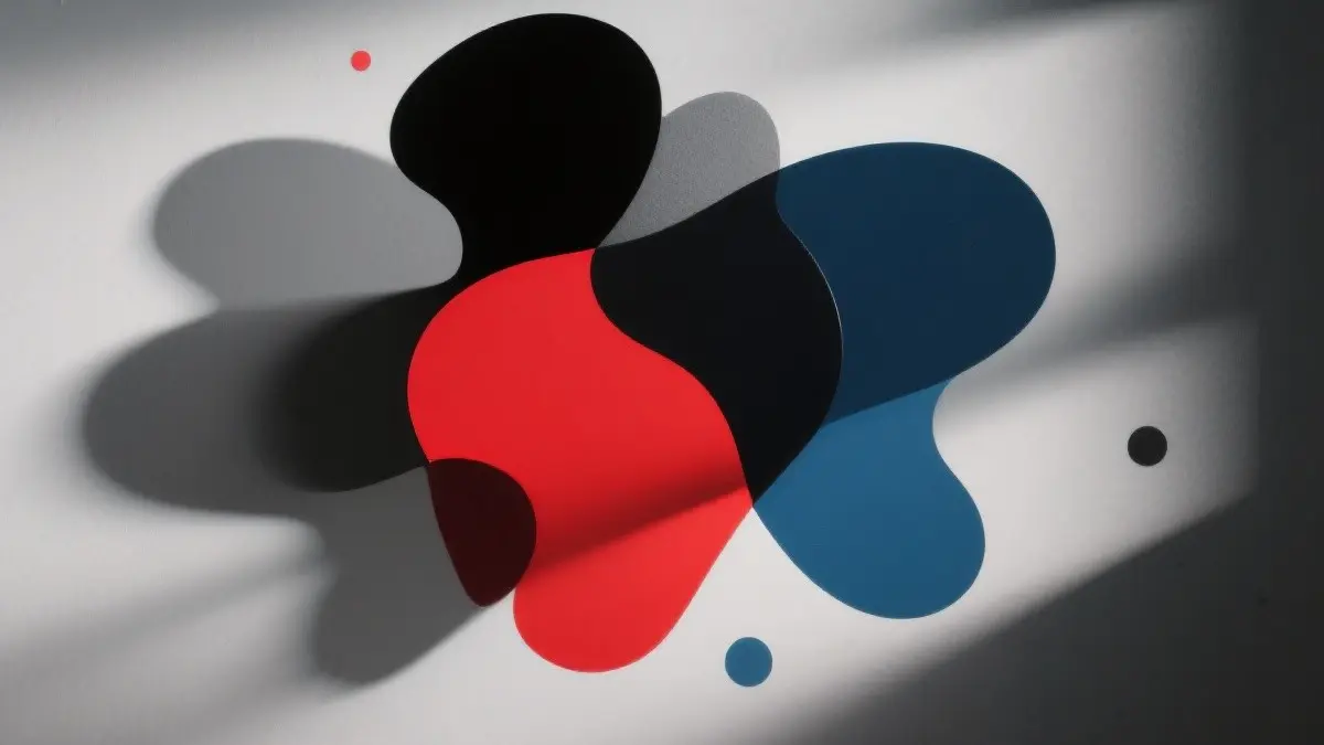 Una tavolozza di colori primari e secondari disposti in modo artistico