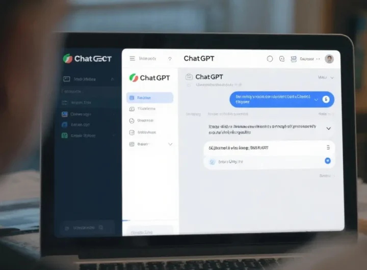 Un'immagine che raffigura l'interfaccia di ChatGPT in primo piano, con delle bolle di messaggio che si moltiplicano rapidamente