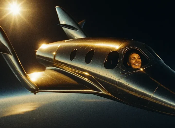 Un'immagine mozzafiato che fonde il lusso con l'esplorazione spaziale