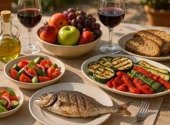 dieta mediterranea tavola con piatti sani e bilanciati
