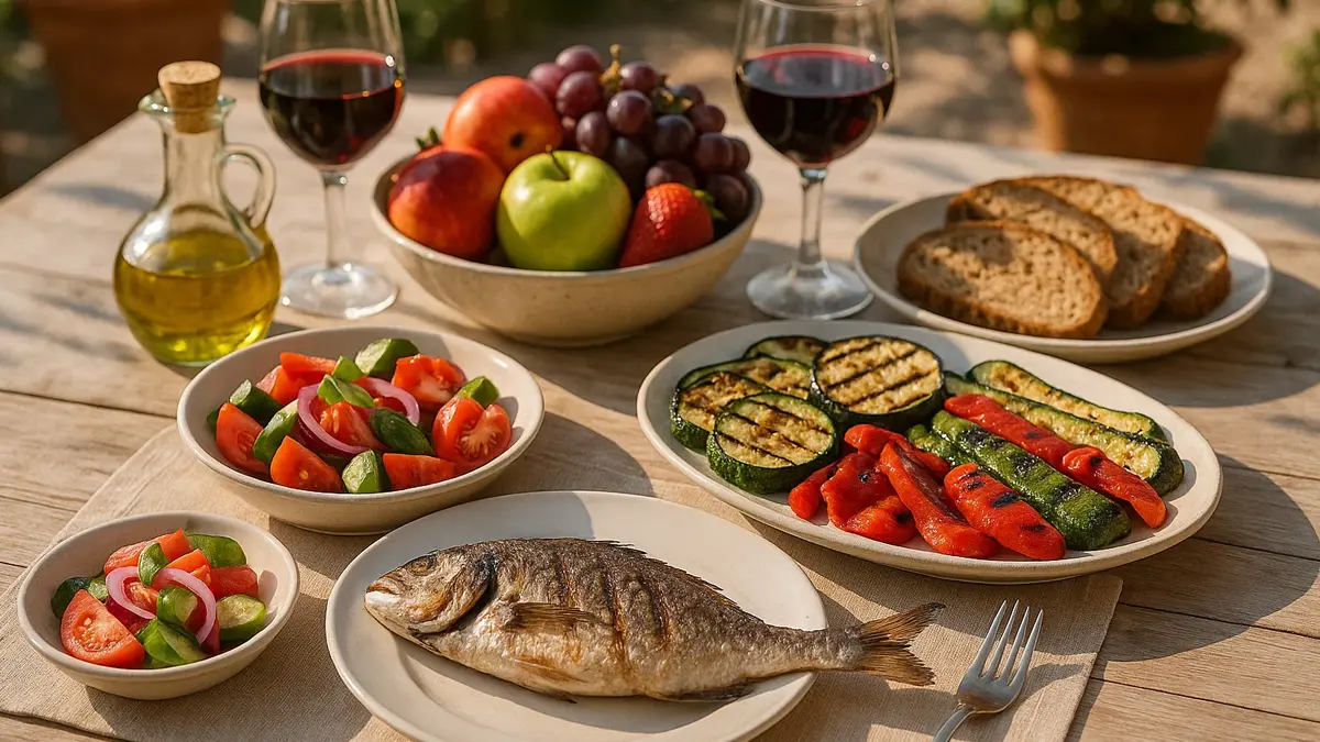 dieta mediterranea tavola con piatti sani e bilanciati