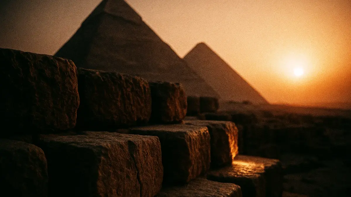 e Grandi Piramidi di Giza alba