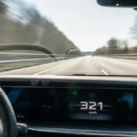 Auto sportiva sfocata da alta velocità su un autostrada tedesca