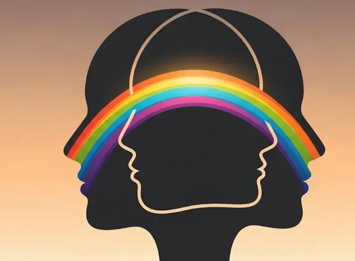 Due profili di persone stilizzati si fronteggiano