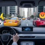 Il parabrezza è un display head-up che proietta in realtà aumentata delle emoji colorate e giocose