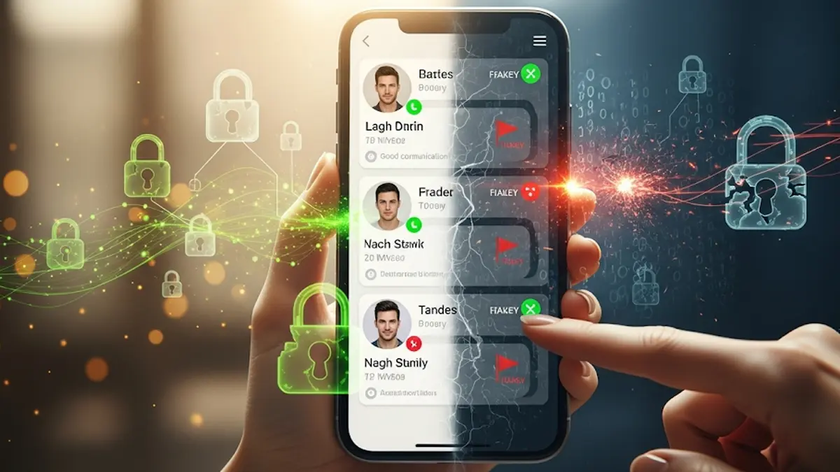 Illustrazione di uno smartphone con interfaccia di un app social
