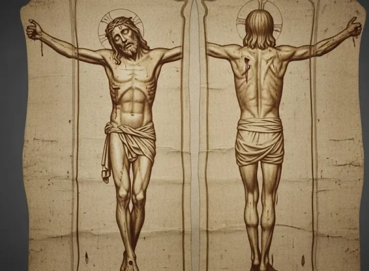 Immagine dettagliata della Sindone di Torino