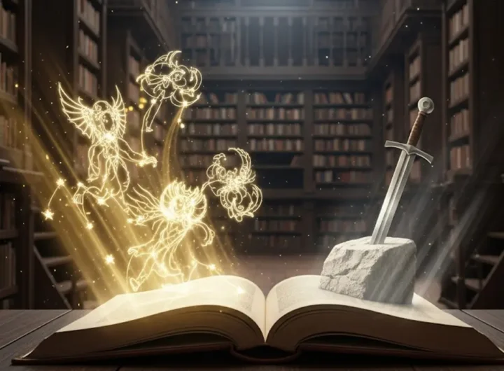 Un antico libro aperto su un tavolo di legno