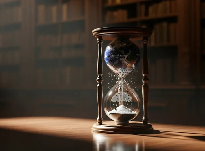 Un mappamondo di vetro fragile che mostra delle crepe