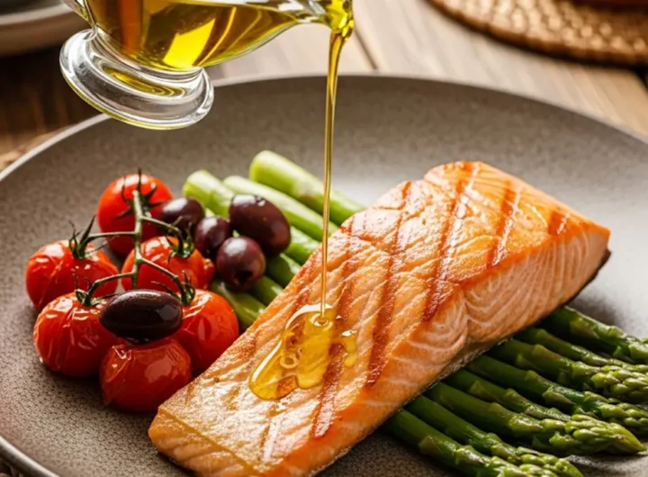 Un piatto colorato e salutare rappresentativo della dieta chetogenica mediterranea