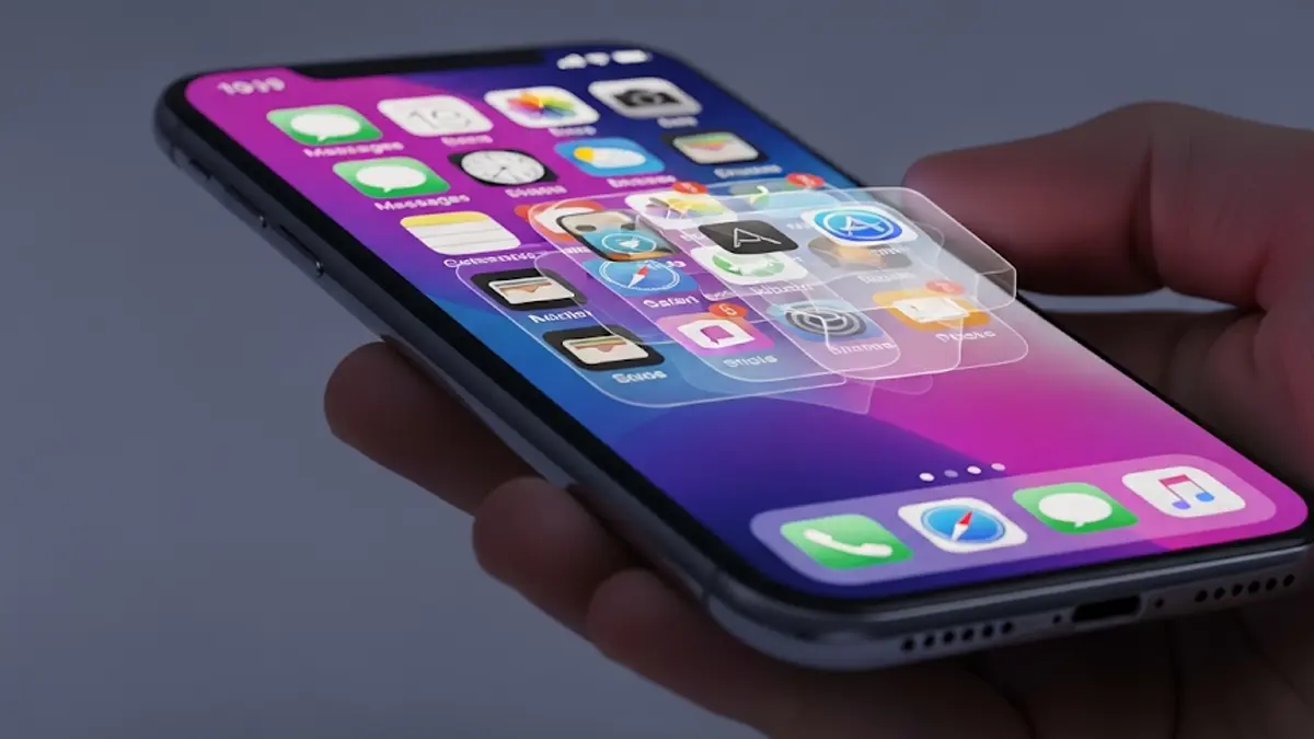 Una mano tiene un iPhone