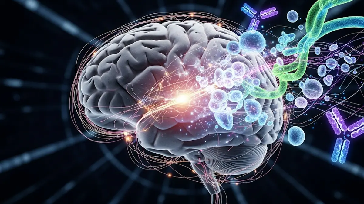 illustrazione astratta che mostra un cervello stilizzato al centro