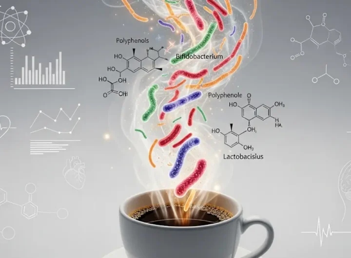 illustrazione che mostra una tazza di caffè fumante