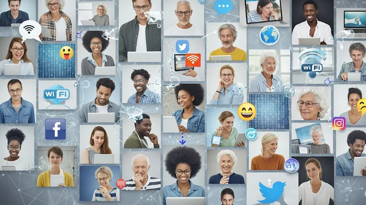 un collage di immagini di persone su internet