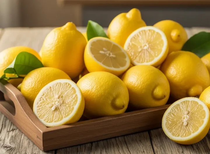 un vassoio di limoni