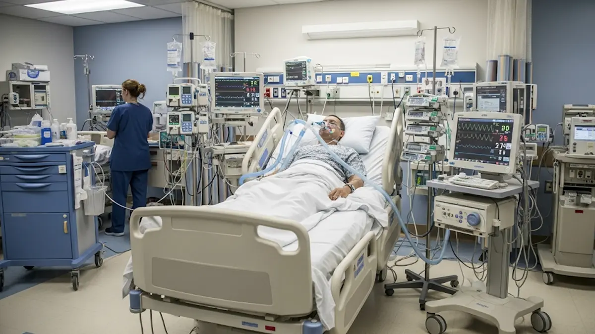 una camera di terapia intensiva in un ospedale