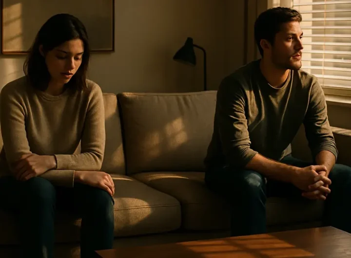 Coppia seduta su un divano