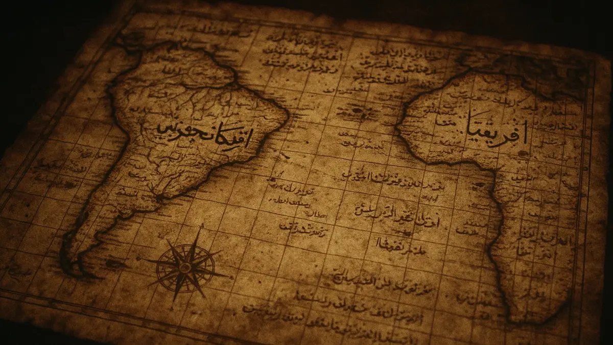 Dettaglio ad alta risoluzione della mappa di Piri Reis del 1513