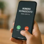 Donna che blocca una chiamata indesiderata da un call center sul suo smartphone