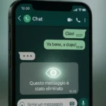 Icona di notifica di un messaggio WhatsApp eliminato su uno schermo di smartphone
