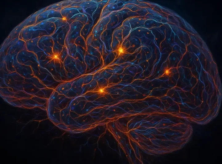 Illustrazione artistica che rappresenta attività elettrica del cervello umano