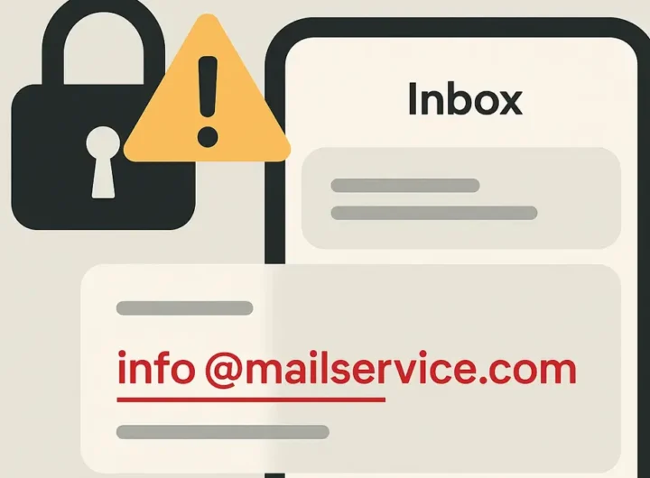 Immagine che simboleggia un messaggio di phishing su smartphone con icona di avviso e lucchetto rosso