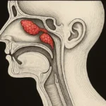 Immagine schematica che mostra la posizione delle ghiandole salivari tubariche